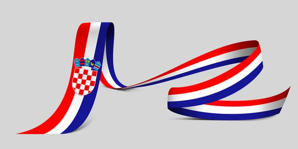 Ілюстрація Прапор Хорватії Тканинному Фоні Стрічки — стокове фото