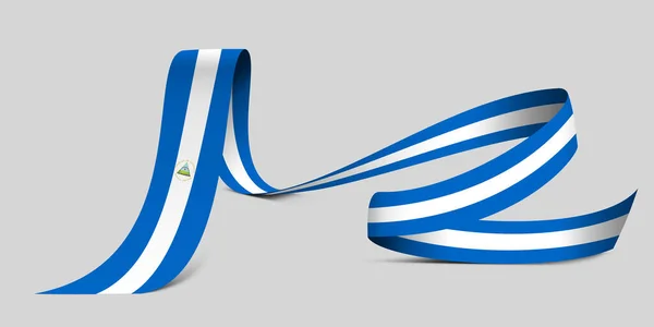 Ilustrace Vlajka Nikaragui Tkanině Stuha Pozadí — Stock fotografie