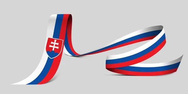 Ілюстрація Прапор Словаччини Тканинній Стрічці — стокове фото