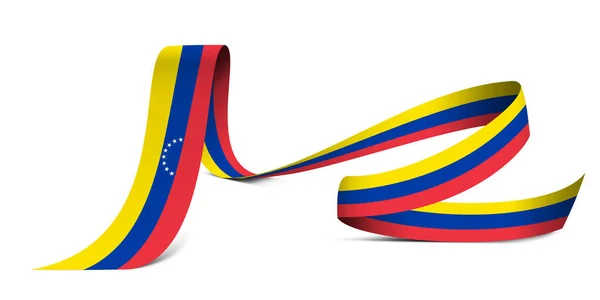 Ilustrace Vlajka Venezuela Tkanině Stuha Pozadí — Stock fotografie