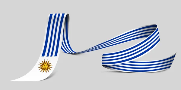 Illusztráció Zászló Uruguay Egy Szövet Szalag Háttér — Stock Fotó