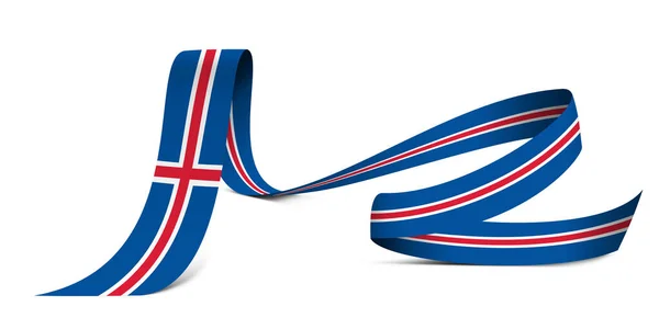 Ilustración Bandera Islandia Sobre Fondo Cinta Tela —  Fotos de Stock