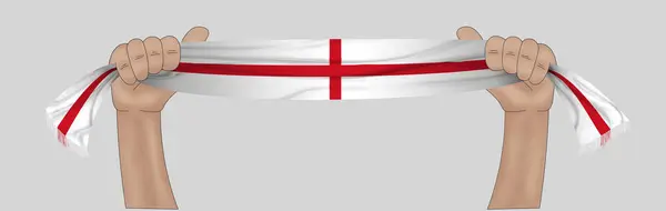Απεικόνιση Χειρολαβή Σημαία Της Αγγλίας Φόντο Υφασμάτινη Κορδέλα — Φωτογραφία Αρχείου