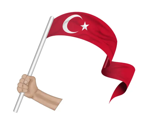 일러스트 패브릭 배경에 터키의 깃발을 — 스톡 사진