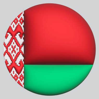 Belarus 'un 3 boyutlu bayrağı bir avatar çemberinin arka planında.