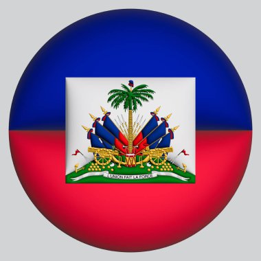3D Flag of Haiti on a avatar circle background.