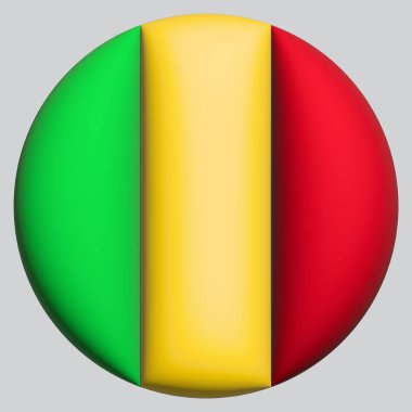 Avatar çemberinin arka planında 3 Boyutlu Mali Bayrağı.