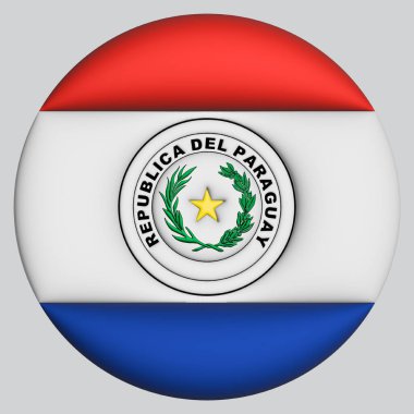 Bir avatar çember arkaplan üzerinde 3D Paraguay Bayrağı.
