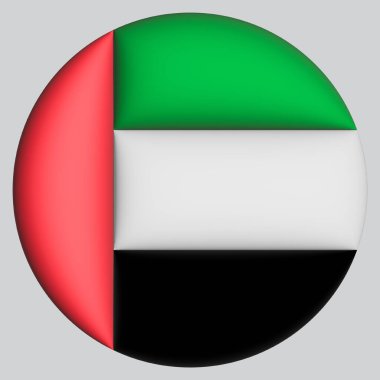 Birleşik Arap Emirlikleri 'nin 3 boyutlu bayrağı Avatar çemberinin arka planında.