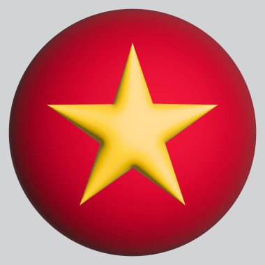 Vietnam 'ın 3 boyutlu bayrağı Avatar çemberinin arka planında.