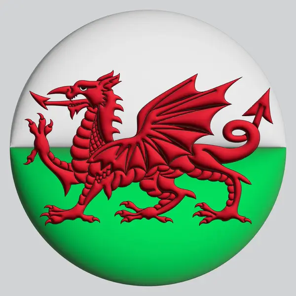 3D Flag of Wales on a avatar circle background.