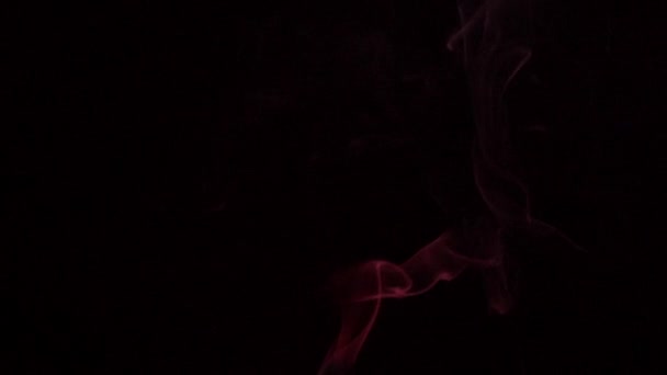 黒い背景の赤い蒸気煙 抽象的 — ストック動画