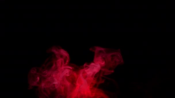 Красный Дым Черном Фоне Абстрактно — стоковое видео