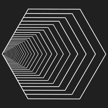 Siyah arkaplanda soyut altıgen çakışması.