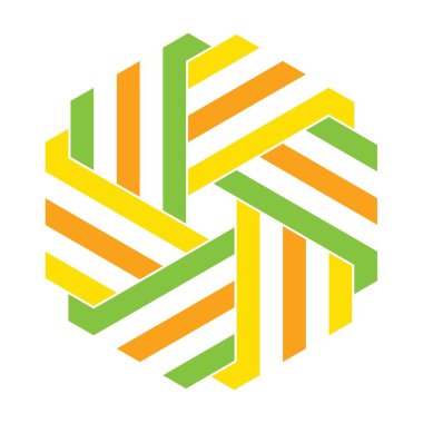 Beyaz arkaplanda soyut altıgen desen.