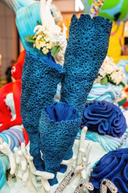 CentralWorld, Bangkok, Tayland - NOV 11, 2023 Lin Tayland Tatlı Yaratılış 2023, CentralWorld Bangkok, Tayland 'daki oyulmuş şekerli kek yarışması.