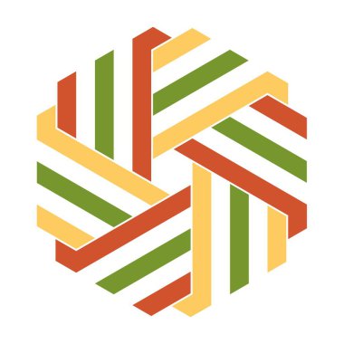 Beyaz arkaplanda soyut altıgen desen.