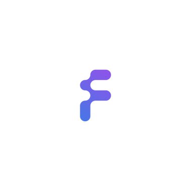 F Harfi Teknoloji logo tasarım vektörü