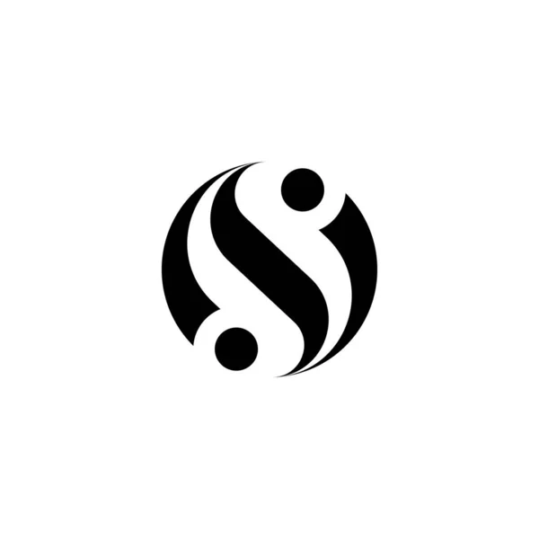 Dairesel Kalın harfler ISI monogram logo tasarım vektörü