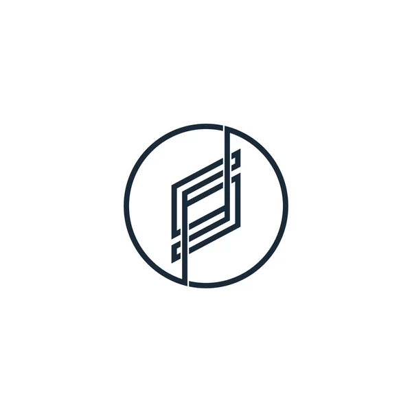 Circular Letras Elegantes Monograma Logotipo Design Vetor —  Vetores de Stock