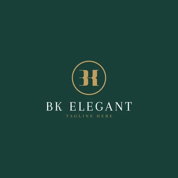 Zarif ve lüks harfler BK Monogram logo tasarım vektörü
