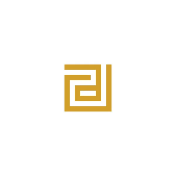 Zarif Kare Harfler Monogram Logo Tasarım Vektörü — Stok Vektör