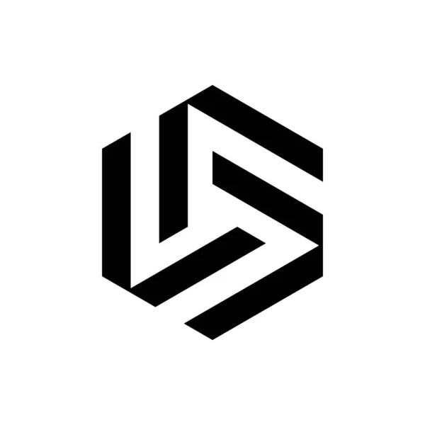 Hexágono Logotipo Abstrato Simples Moderno — Vetor de Stock