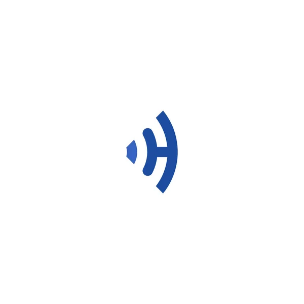 Brev Wifi Wave Logo Negativt Utrymme — Stock vektor