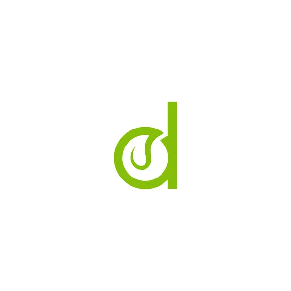 文字D葉のロゴデザイン — ストックベクタ