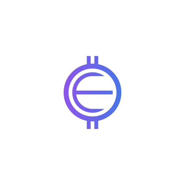 Eトークンのロゴデザイン — ストックベクタ