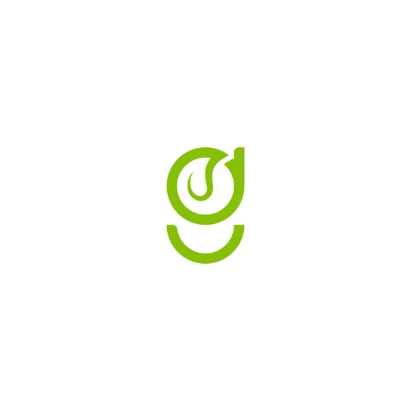 Letter Leaf Logo Design — Stockvektor