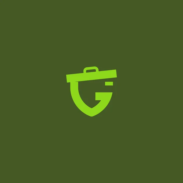 Letter Shield Trash Bin Trash Can Logo Design Vector — Stock Vector