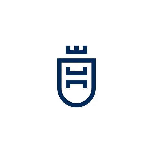 Brev Sköld Krona Kunglig Logotyp Design — Stock vektor