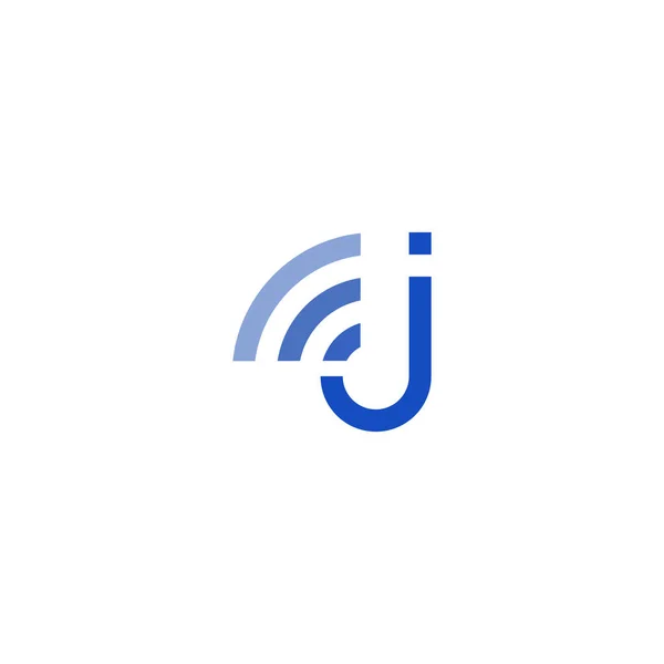 Літера Wifi Wave Логотип — стоковий вектор