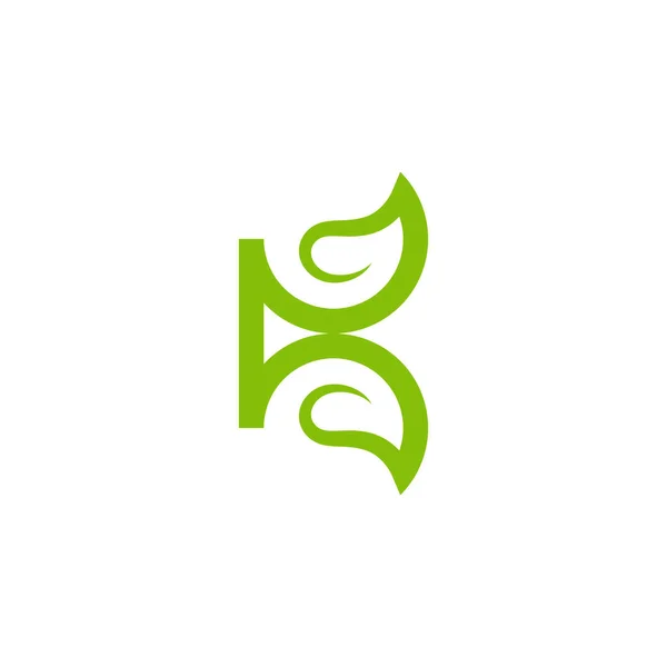 Harfi Yaprak Logosu Tasarımı — Stok Vektör