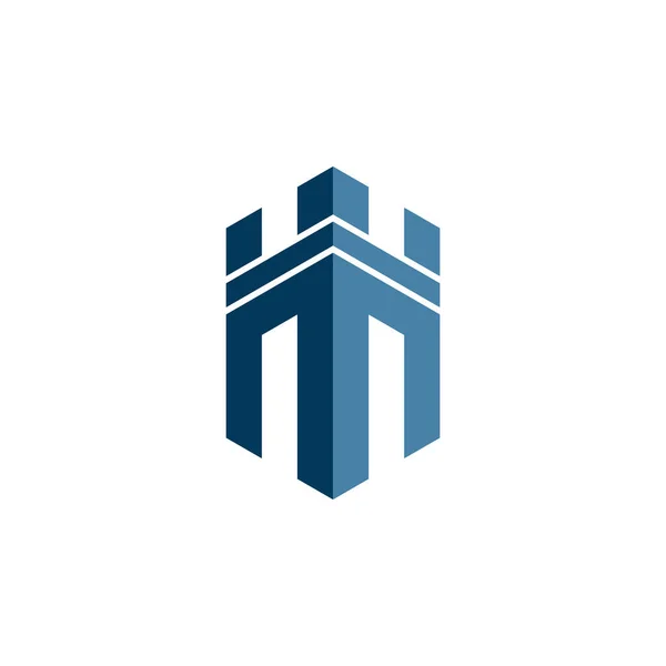 Brev Castle Logo Design Vektor — Stock vektor
