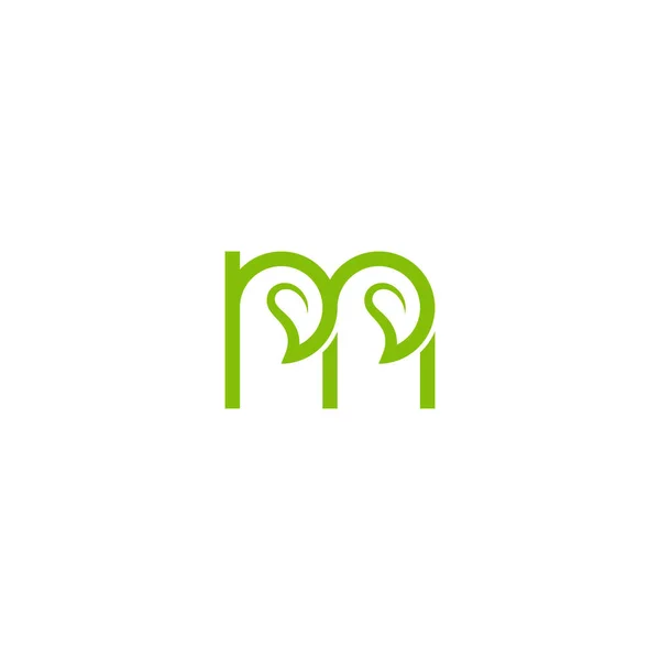 Huruf Logo Leaf Desain Huruf Kecil - Stok Vektor