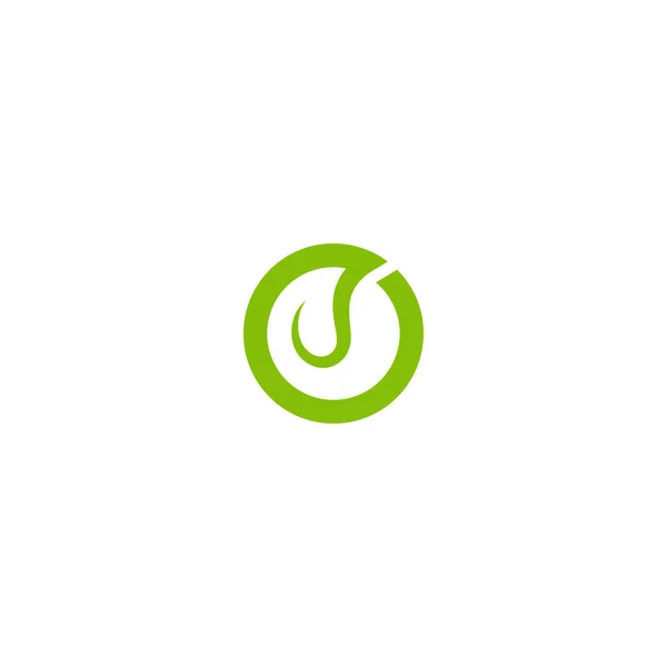 手紙O葉のロゴデザイン — ストックベクタ