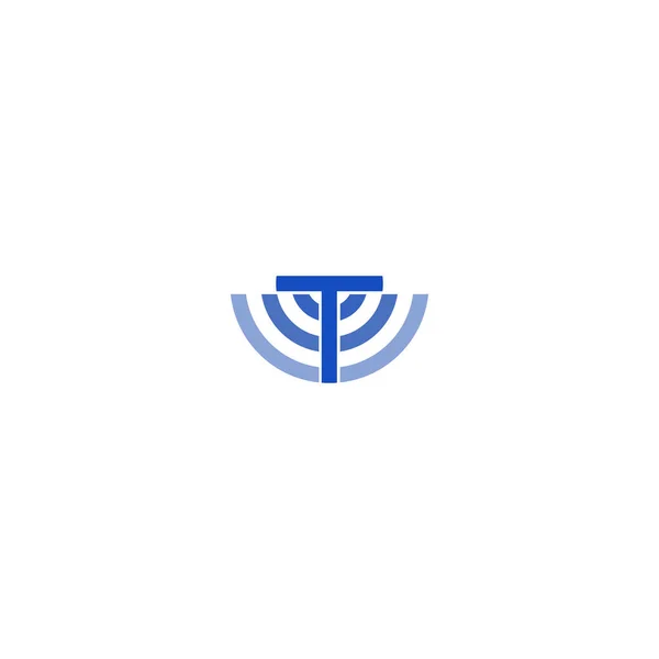 Buchstabe Wifi Wave Logo — Stockvektor