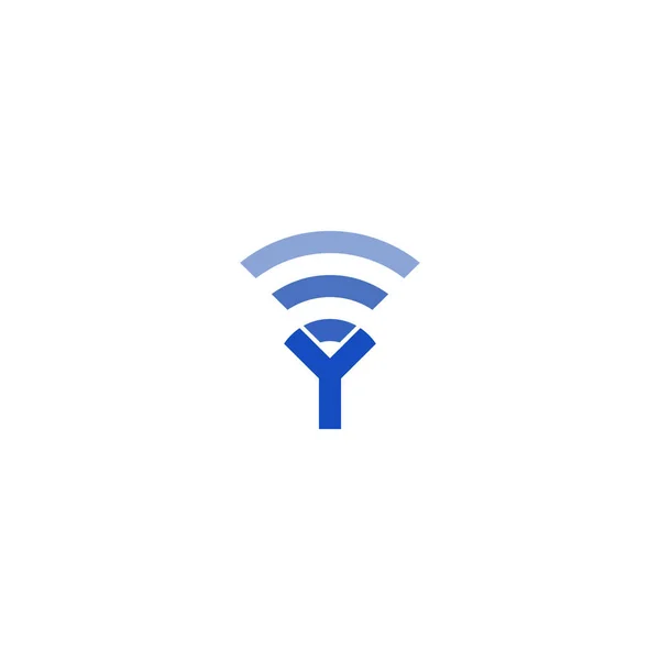 Buchstabe Wifi Wave Logo — Stockvektor