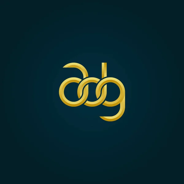 Litery Adg Projekt Logo Monogramu — Wektor stockowy