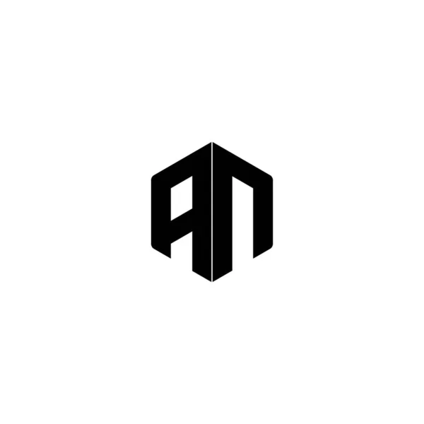 Γράμματα Ένα Εξάγωνο Διάνυσμα Σχεδιασμού Λογότυπου — Διανυσματικό Αρχείο