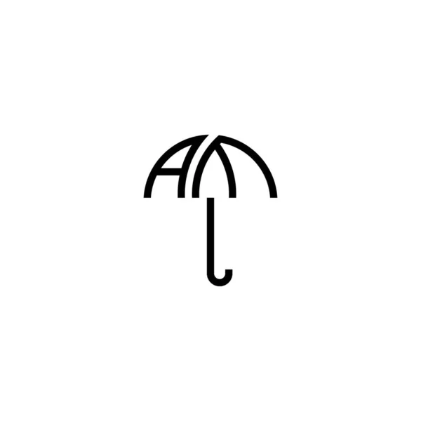 Cartas Paraguas Logo Diseño Vector — Archivo Imágenes Vectoriales