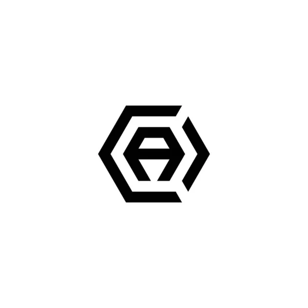 Letters Coa Cao Oca Oac Aoc Aco Hexagon Logo — стоковий вектор