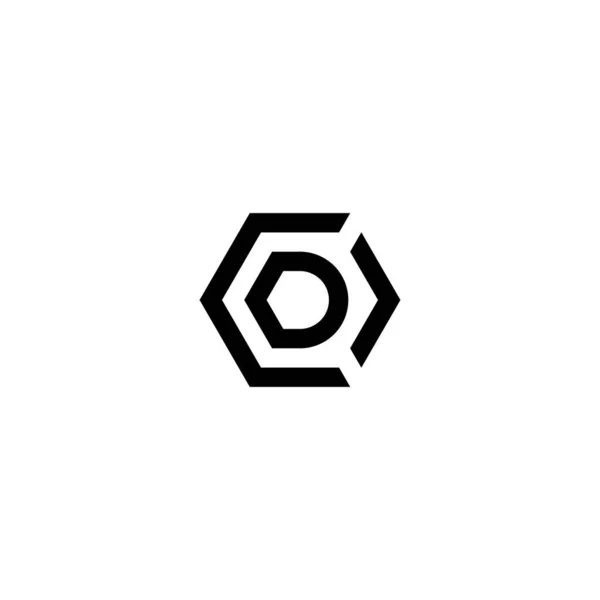 Surat Cod Cdo Ocd Doc Dco Hexagon Logo - Stok Vektor
