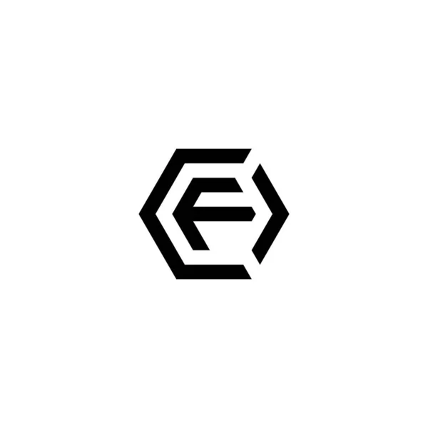 Logo Cof Cfo Ocf Ofc Foc Fco Hexagon — Vettoriale Stock