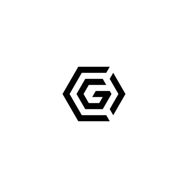 Logo Cog Cgo Ocg Ogc Goc Gco Hexagon — Vettoriale Stock