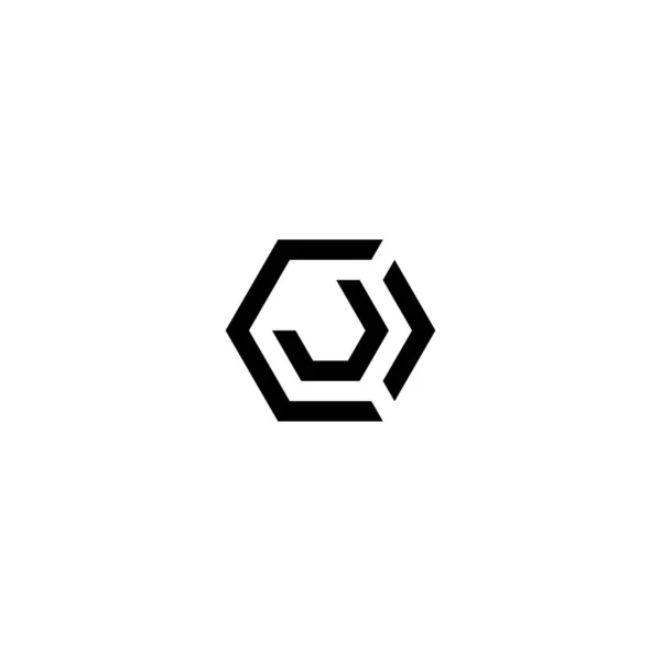 Letters Coj Cjo Ocj Ojc Joc Jco Hexagon Logo — 스톡 벡터