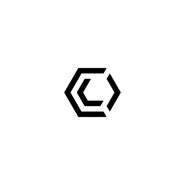 Letters Col Clo Ocl Olc Loc Lco Hexagon Logo — стоковий вектор