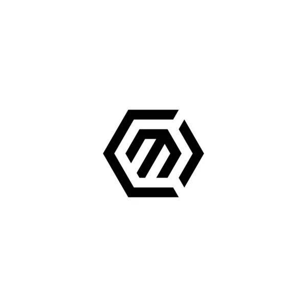 Surat Com Kom Ocm Omc Moc Mco Hexagon Logo - Stok Vektor